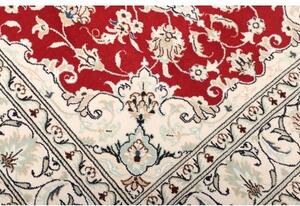Tappeto Nain Kashmar Medaglione Floreale Rosso Avorio 145x220 Cm