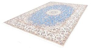 Tappeto Nain 9la Medaglione Floreale Celeste Avorio 255x350 Cm