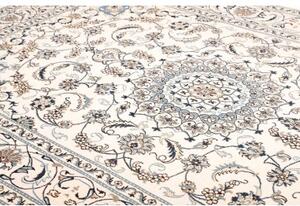 Tappeto Nain Kashmar Medaglione Floreale Avorio Blu 198x290 Cm