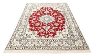 Tappeto Nain Kashmar Medaglione Floreale Rosso Avorio 145x220 Cm