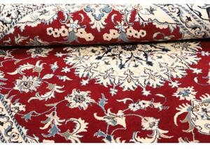 Tappeto Nain Kashmar Medaglione Floreale Rosso Avorio 167x240 Cm