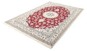 Tappeto Nain Kashmar Medaglione Floreale Rosso Avorio 167x240 Cm