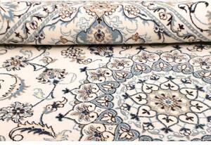 Tappeto Nain Kashmar Medaglione Floreale Avorio Blu 198x290 Cm