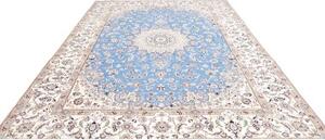 Tappeto Nain 9la Medaglione Floreale Celeste Avorio 255x350 Cm