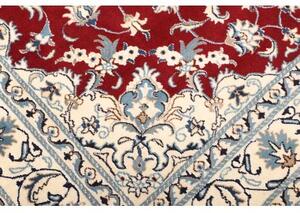 Tappeto Nain Kashmar Medaglione Floreale Rosso Bianco Avorio 170x240 Cm
