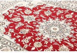 Tappeto Nain Kashmar Medaglione Floreale Rosso Avorio 145x220 Cm