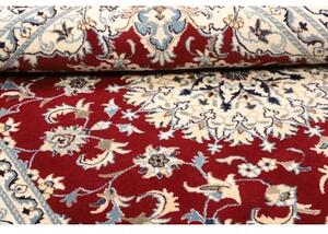 Tappeto Nain Kashmar Medaglione Floreale Rosso Bianco Avorio 170x240 Cm