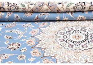 Tappeto Nain 9la Medaglione Floreale Celeste Avorio 255x350 Cm