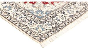 Tappeto Nain Kashmar Medaglione Floreale Rosso Bianco Avorio 170x235 Cm
