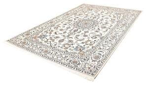 Tappeto Nain Kashmar Medaglione Floreale Avorio Blu 198x290 Cm