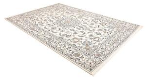 Tappeto Nain Kashmar Medaglione Floreale Avorio Blu 198x290 Cm