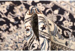 Tappeto Nain Kashmar Medaglione Floreale Blu Scuro Avorio 150x202 Cm