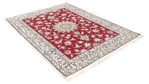 Tappeto Nain Kashmar Medaglione Floreale Rosso Avorio 150x188 Cm