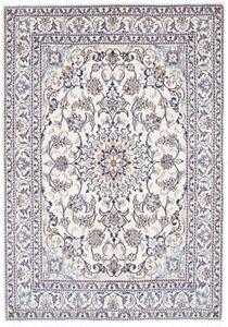 Tappeto Nain Kashmar Medaglione Floreale Avorio Blu 145x203 Cm