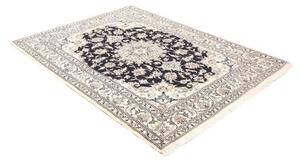 Tappeto Nain Kashmar Medaglione Floreale Blu Scuro Avorio 152x202 Cm