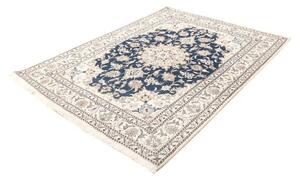 Tappeto Nain Kashmar Medaglione Floreale Blu Avorio 153x210 Cm