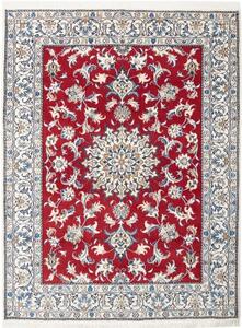 Tappeto Nain Kashmar Medaglione Floreale Rosso Avorio 150x188 Cm