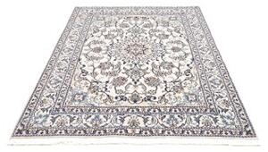 Tappeto Nain Kashmar Medaglione Floreale Avorio Blu 145x203 Cm