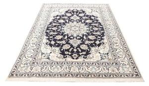 Tappeto Nain Kashmar Medaglione Floreale Blu Notte Avorio 150x203 Cm
