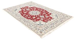 Tappeto Nain Kashmar Medaglione Floreale Rosso Avorio 148x210 Cm