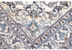 Tappeto Nain Kashmar Medaglione Floreale Avorio Blu 145x203 Cm