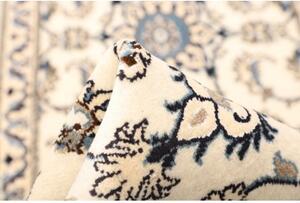 Tappeto Nain Kashmar Medaglione Floreale Avorio Blu Corsia 78x210 Cm