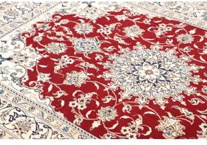Tappeto Nain Kashmar Medaglione Floreale Rosso Avorio 148x210 Cm