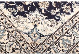 Tappeto Nain Kashmar Medaglione Floreale Blu Notte Avorio 150x210 Cm