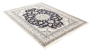 Tappeto Nain Kashmar Medaglione Floreale Blu Notte Avorio 150x203 Cm