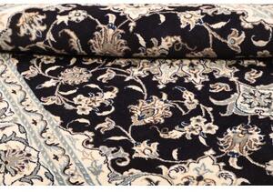 Tappeto Nain Kashmar Medaglione Floreale Blu Scuro Avorio 150x205 Cm