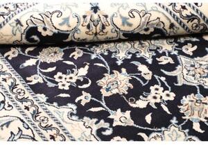 Tappeto Nain Kashmar Medaglione Floreale Blu Notte Avorio 150x203 Cm