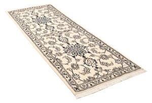 Tappeto Nain Kashmar Medaglione Floreale Avorio Blu Corsia 78x210 Cm