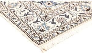 Tappeto Nain Kashmar Medaglione Floreale Blu Scuro Avorio 150x202 Cm