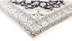 Tappeto Nain Kashmar Medaglione Floreale Blu Notte Avorio 150x203 Cm