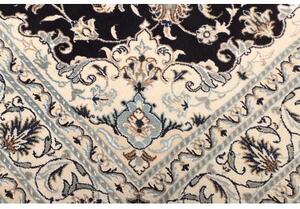 Tappeto Nain Kashmar Medaglione Floreale Blu Scuro Avorio 150x205 Cm