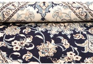 Tappeto Nain Kashmar Medaglione Floreale Blu Notte Avorio 150x210 Cm