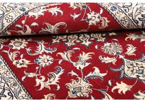 Tappeto Nain Kashmar Medaglione Floreale Rosso Avorio 150x188 Cm