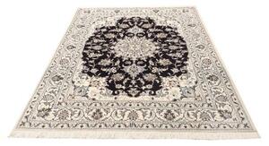 Tappeto Nain Kashmar Medaglione Floreale Blu Scuro Avorio 150x205 Cm