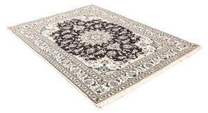 Tappeto Nain Kashmar Medaglione Floreale Blu Scuro Avorio 150x202 Cm