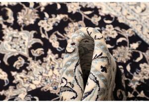 Tappeto Nain Kashmar Medaglione Floreale Blu Scuro Avorio 150x205 Cm