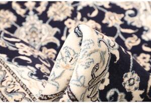 Tappeto Nain Kashmar Medaglione Floreale Blu Notte Avorio 150x210 Cm