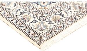 Tappeto Nain Kashmar Medaglione Floreale Blu Scuro Avorio 152x202 Cm