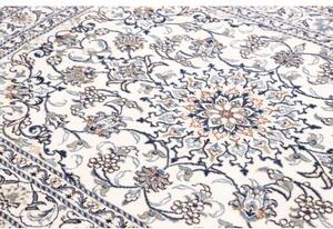 Tappeto Nain Kashmar Medaglione Floreale Avorio Blu 145x203 Cm