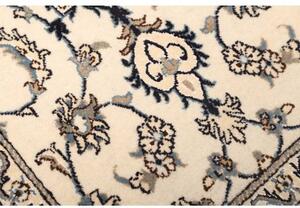 Tappeto Nain Kashmar Medaglione Floreale Avorio Blu Corsia 78x210 Cm