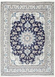 Tappeto Nain Kashmar Medaglione Floreale Blu Notte Avorio 150x210 Cm