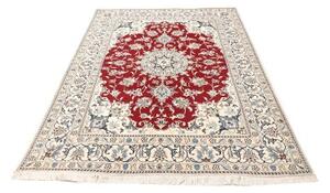Tappeto Nain Kashmar Medaglione Floreale Rosso Avorio 148x210 Cm