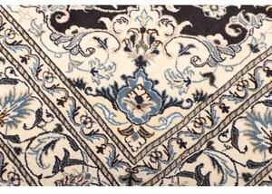 Tappeto Nain Kashmar Medaglione Floreale Blu Scuro Avorio 150x202 Cm
