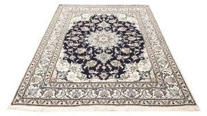 Tappeto Nain Kashmar Medaglione Floreale Blu Notte Avorio 150x210 Cm