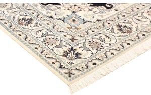 Tappeto Nain Kashmar Medaglione Floreale Blu Scuro Avorio 150x205 Cm