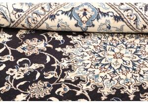 Tappeto Nain Kashmar Medaglione Floreale Blu Scuro Avorio 150x202 Cm